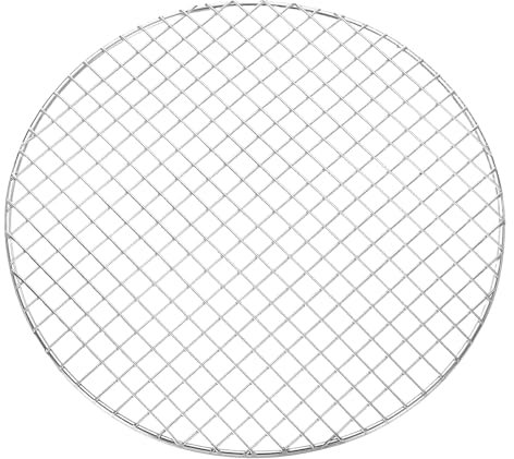 sourcing map Grille de cuisson ronde, diamètre 29 cm, grille de barbecue en acier inoxydable, grille de barbecue à fil croisé pour la cuisson, la friteuse à air, argent