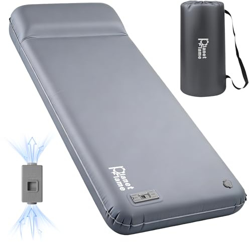 PlanetFlame Sleepin Tapis de camping autogonflant avec pompe à air - Matelas portable | Gonflage/dégonflage rapide | Tapis pour intérieur/extérieur, tente, randonnée, voyage