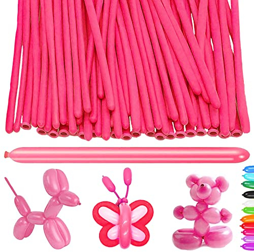 AUNGKWANG 100 Pezzi Palloncini Modellabili, Rosa Magici Palloncini Lattice, Lungo Palloncinis, MagiciPalloncini per Feste, Compleanni, Matrimoni Decorazione, Anniversari Decorazione
