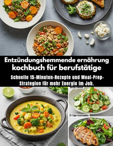 Entzündungshemmende ernährung kochbuch für berufstätige: Schnelle 15-Minuten-Rezepte und Meal-Prep-Strategien für mehr Energie im Job.