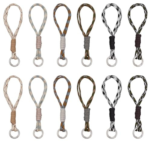 FINGERINSPIRE 12 Stück Messerfanggurt Mit Federringen Aus Zinklegierung 6 Stück 15.7cm Langes Lanyard Aus Polyester Und Elasthan Für Taschenmesser Outdoor Ausrüstung Reißverschlüsse Schlüsselanhänger
