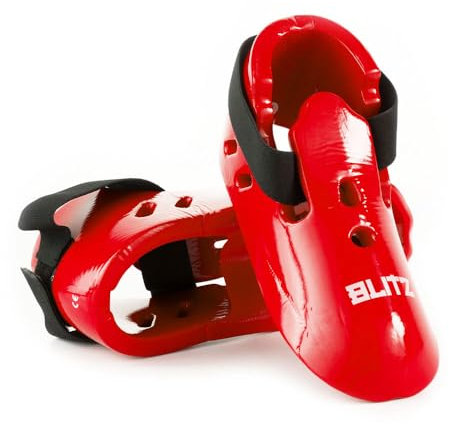 Blitz Dipped Foam Foot Guards - Red - Small
