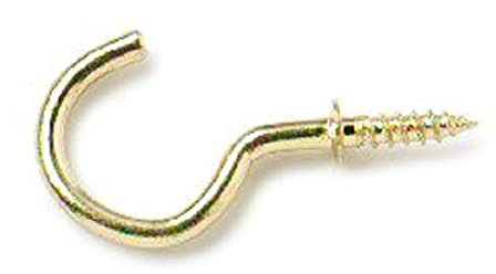 Merriway® BH00033 (50 Pcs) EB Brass Plated Shouldered Mug Cup Hooks, 19 mm (3/4 inch) - Pack of 50 Pieces