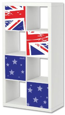 Stikkipix Fußball Möbelfolie Aufkleber-Set passend für das Regal EXPEDIT/KALLAX von IKEA (Möbel Nicht inklusive) (1, ER14 Union Flag)