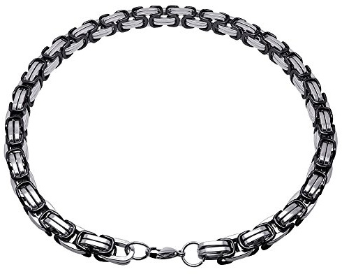 Soul-Cats Königskette Armband aus Edelstahl in schwarz - Silber, in verschiedenen Längen und Stärken