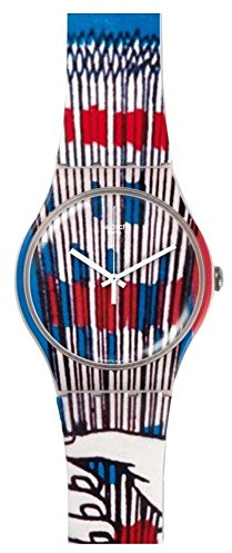 Swatch Mixte Analogique Quartz Montre avec Bracelet en Silicone SUOM101