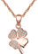 Yumilok 925 Sterling Silber Zirkonia Roségold/Silbe Vierblättriges Kleeblatt Anhänger Halskette Kette mit Anhänger für Damen Mädchen (Roségold)