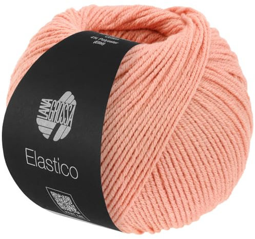 LANA GROSSA Elastico | Baumwoll-Klassiker mit leichtem Stretchanteil | Handstrickgarn aus 96% Baumwolle & 4% Polyester (Elite)| 50g Wolle zum Stricken & Häkeln | 160m Garn FB 132