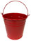 KOMIRO Bright Colour Small Tin Wedding Metal Flower Planter Plant Pot Bucket 13cm 5 (13cm Red Tin Bucket)