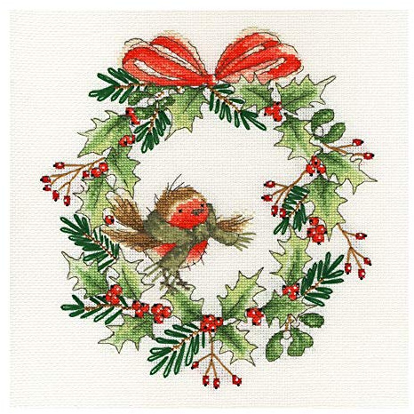 Bothy Threads Cross Stitch Kit - Robin Wreath