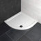Heilmetz® Duschwanne 90 x 90 cm Flach Duschtasse Halbrund Acryl Duschtasse Viertelkreis Radius 55cm, Antirutsch Duschtasse Ø 90mm Ablauföffnung-Weiß (ohne Siphon)