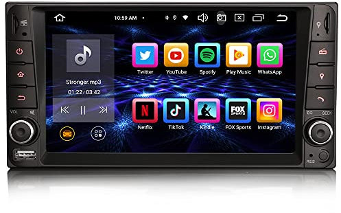 8 Kern 4GB+64GB Android 14 Autoradio 2din für Toyota Corolla RAV4 Hilux Vios Land Cruiser GPS Navi Wireless CarPlay WiFi Bluetooth 5.0 DSP Lenkradsteuerung Touchscreen