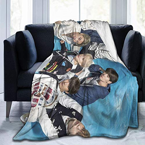 GEHIYPA B-T-S Flanell-Überwurf, Decke, ultraweiche Tagesdecke, Mikrofaser, langlebig, Heimdekoration, perfekt für Couch, Bett, 152,4 x 127 cm