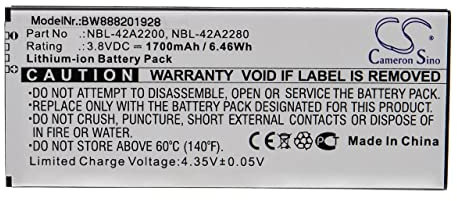 vhbw 1x Akku Ersatz für TP-Link/Neffos NBL-42A2280, NBL-42A2200 für Handy Smartphone Telefon (1700 mAh, 3,8 V, Li-Ion)