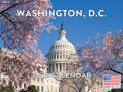 Washington DC Kalender 2025, Monats-Wandkalender, 12 Monate, hergestellt in den USA