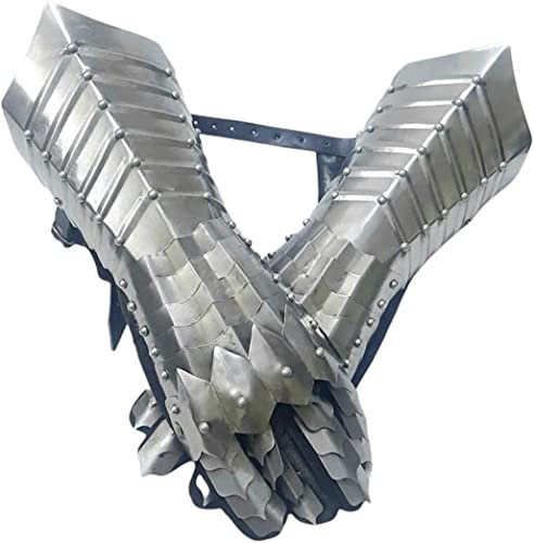 Mittelalterliche Gothic-Stulpen, Nazgul Armor Gauntletlet, tragbare Kostüm-Handschuhe, Metallhandschuhe, Reenactment, LARP-Stulpenhandschuh, Mitte des Jahrhunderts, silber, 36 cm