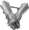 Mittelalterliche Gothic-Stulpen, Nazgul Armor Gauntletlet, tragbare Kostüm-Handschuhe, Metallhandschuhe, Reenactment, LARP-Stulpenhandschuh, Mitte des Jahrhunderts, silber, 36 cm