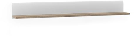 Wandboard, 150cm, in weiß mit Trüffel Eiche Nb., B/H/T ca. 150/19,5/20 cm