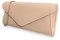 UShopUK Pochette in finta pelle tinta unita per matrimonio, ballo di fine anno, festa, borsa a mano, Albicocca Nudo, medium