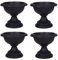 Round Grecian Classical URN Patio Pots 42 CM Flower Planter Outdoor Or Indoor Plant Plastic Base Home Office Garden Wedding Flower Porch Front Door Planter Set Of 4 (BLACK)