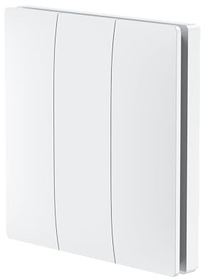 Kabelloses Lichtschalter-Set, Batterieloser 1000 W kinetischer RF-Schalter mit Empfänger mit 100 m Reichweite, wasserdichter IP65-Wandschalter (3-Gang-Funkschalter)