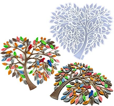 BYNYXI Moule en Silicone Pendentif Arbre de Vie, résine époxy 3D en Forme de Coeur Arbre de Vie Moule en Silicone Porte-clés Gecko étoile de mer Papillon Scorpion Bricolage Pendentif Artisanat