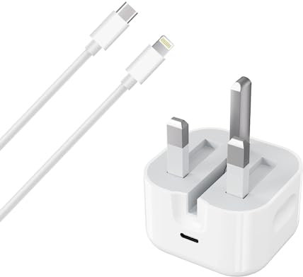 20W USB C Fast Charger With 1M Cable Compatible with iPhone 14/14 Plus/14 Pro/14 Pro Max/13 12 11 X XR XS SE 2020 8 7 6 6S Mini, Pad Pro, USBC PD Wall Charging Plug UK Type C Power Adapter