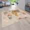 Paco Home Teppich Kinderzimmer Kinderteppich Junge Mädchen Spielteppich Dinosauriert Welt Motiv rutschfest Modern Beige Braun Grün, Grösse:160x220 cm