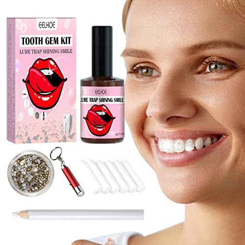 Zahnstein Schmuck - Zahnschmuck - Zahnstein - Tooth Gem Kit - Zahnschmuck Set Mit Kleber - Zahnkristall - Zahn Edelstein Set Mit Polymerisationslicht Und Kleber - Kristallkleber Schmuck Starter Set