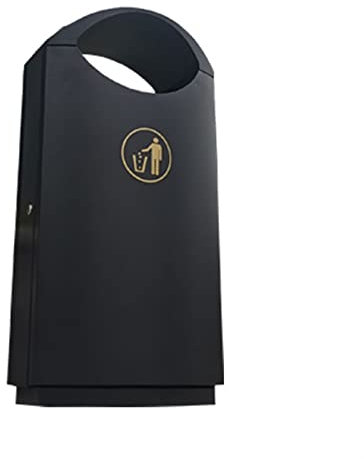 Poubelles d'extérieur Poubelle simple Poubelle d'extérieur à baril unique Poubelle en métal cylindrique longue durable Cendrier latéral pour rues, parcs et autres lieux publics Poubelle/poub