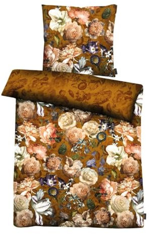 APELT Mako-Satin Bettwäsche Louise rost 1 Bettbezug 155 x 220 cm + 1 Kissenbezug 80 x 80 cm