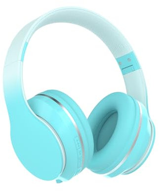 Bluetooth Kids Headphones,Wireless Kids Headphones Over Ear with Microphones,Stereo Sound ,10H Playtime,Foldable&Adjustable Children Headphones,Bluetooth 5.1 Headset for Adults School Travel (Green)