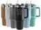 Personalised Engraved Thermal Tumbler, 40oz/1135ml Insulated Travel Cup, Large Black Travel Coffee Mug, Customise with Any Message and Font, Stainless Steel, Straw and Handle
