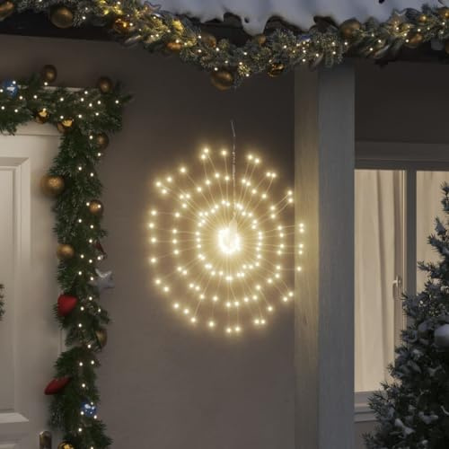 GuyAna Luces de Navidad de estrellas 4 uds 140 LED blanco cálido 17 cm Luces Arbol Navidad