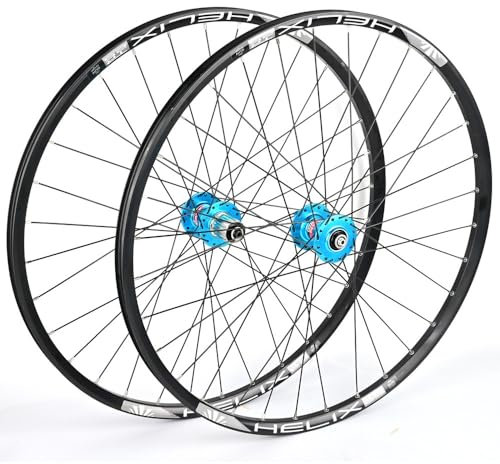 Laufradsatz Fahrräder 26'' 27.5'' 29'' MTB Laufrad Satz Scheibenbremse Mountainbike Felgen Vorne Hinten Lager Naben Kassette 8 9 10 11 Gänge QR (Color : Blue Hub, Size : 27.5inch)