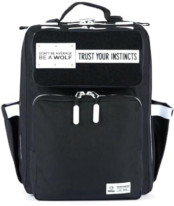 WOLFpak 15L Rucksack - Alpha Black White Accents - Schlanker Alltagsrucksack für Damen & Herren - Wasserabweisender, minimalistischer Tagesrucksack für Laptop & Reisen