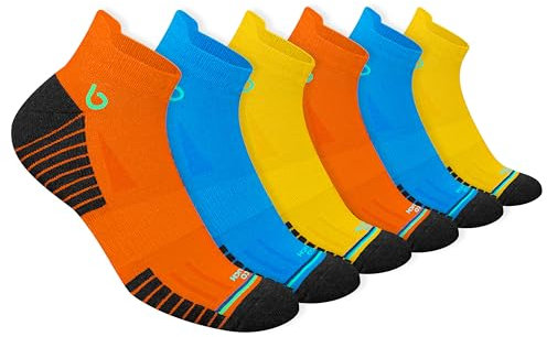 BAMBOS Chaussettes Bambou Ultra Douces Homme Femme Sport Running Courtes Basses, Lot de 6 Paires (Size EU 35-38, Multicolore)