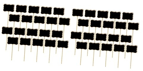Tofficu 40pcs Black Board Plant Labels First Day of School Chalkboard Sign Chalkboard Toppers for Garden Decor Flower and Plant Tags Board Garden Makers Wedding Party