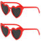 Augesak Herz Sonnenbrille, 2 Stück Sonnenbrille Herz, UV400 Sonnenschutz Brille Herzform Damen, Herzförmige Party-Sonnenbrille, Mode Herzbrille für Hochzeit Party (Rot)