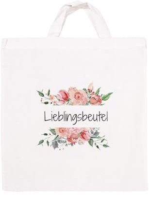 ORWONet weißer Foto-Stoffbeutel | 100% Baumwolle | 36 x 42 cm | Stofftaschen bedrucken | Fotogeschenk | Stofftaschen bedruckt mit Logo (Floral)