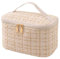 Lichi Kulturbeutel, Make-up-Tasche, Urlaub, Reisen, Essentials für Frauen, Kulturbeutel, Geschenke für Frauen, Geburtstag, einzigartig, Chanel-inspirierte Kosmetiktasche, waschbar, beige, 22*14*15cm