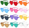 Sprinlot Herz Sonnenbrille Bunt, 12 Paar Herz Party Brillen, Bunt Heart Shaped Brille, Brille Herzform, Lustige Brille für Fasching Foto Requisiten Geburtstags