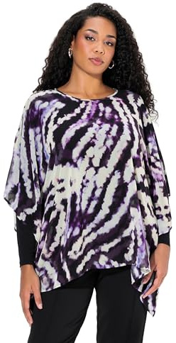 Ulla Popken Damen große Größen Übergrößen Plus Size Tunika, doppellagig, Oversized, Rundhals, 3/4-Arm 833429