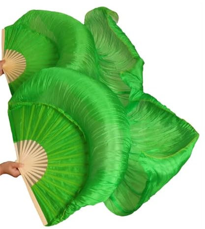 Female 100% Silk Chinese Silk Veil Dance Fans 1 Pair Of Belly Dance Fans