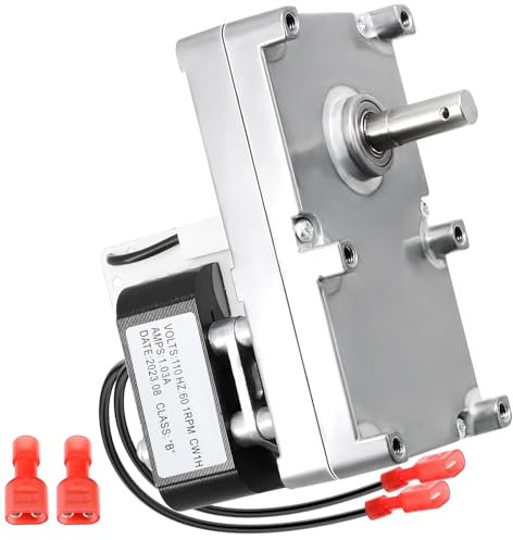 Hiorucet 1RPM C-E-017 Schlangenmotor Ersatzteile für Breckwell Pelletofen P22, P22I, P23, P23I, P24, P24I, P1000 Big E, P2000, P2000I, P2700, P4000, rechtsdrehender Schlangen- und Rührmotor 80642 Mit