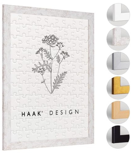 Haak Puzzlerahmen Lavanda Weiß Vintage 50 X 70 cm (ca. 1000 Teile) Bilderrahmen Rahmen für Puzzle