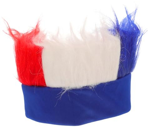 ibasenice Frankreich Fußballfans Perücke Schwarz-gelb-rot Atemberaubendes Tricolor Design Für Sportveranstaltungen Und Cosplay Atmungsaktiv Und Leicht Für Leidenschaftliche Unterstützer