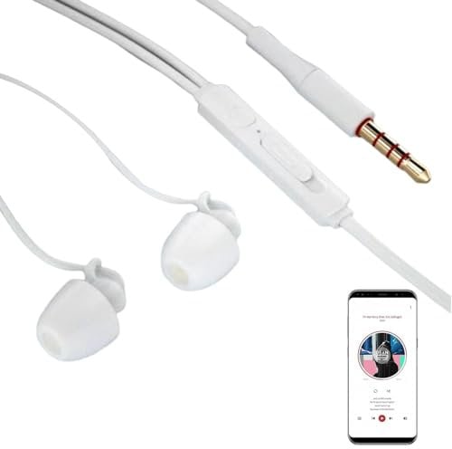 Auriculares para dormir con cable, aislamiento de ruido, auriculares ligeros con cable, auriculares intrauditivos de 3.5 mm con cancelación de ruido con micrófono y control de volumen para dormir