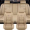 Auto Sitzbezüge Set für Audi Q3 S Line/Q3 Quattro/Q3 Sportback/Q5/Q5, Leder Bequem Schonbezüge Atmungsaktiv rutschfest Sitzschoner Innenraum Zubehör,A-Beige