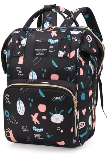Bestele Baby Wickelrucksäcke, Wasserfester Windelrucksack mit Isolierten Fächern für Babys, Großer Wickelrucksack für Mama und Papa, Viel Stauraum Muttertasche Wickeltasche
